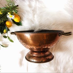 Vintage Copper Colander from Portugal